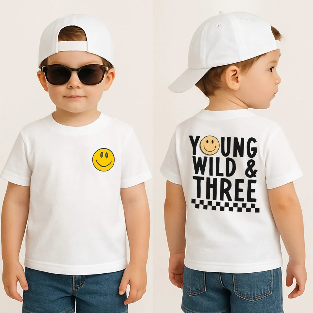 Young Wild & Three Smiley Face T-Shirt girls pajamas promo