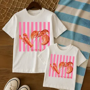 You're My Lobster Beach Striped Matching T-Shirts White discount mum dresses