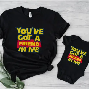You've Got A Friend In Me Matching Black T-Shirts & Baby Vest pregnancy jeans best price