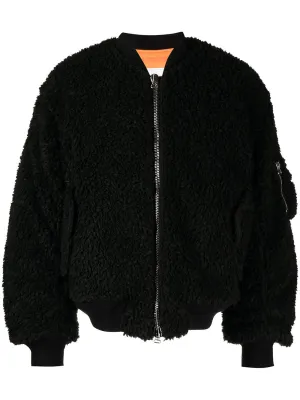 Zip-Detail Bomber Jacket winter jackets clearance