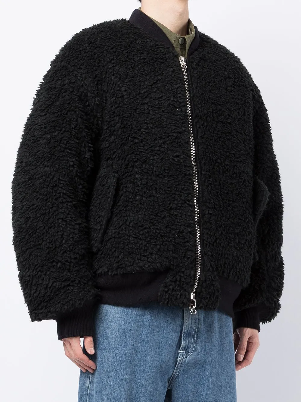 Zip-Detail Bomber Jacket