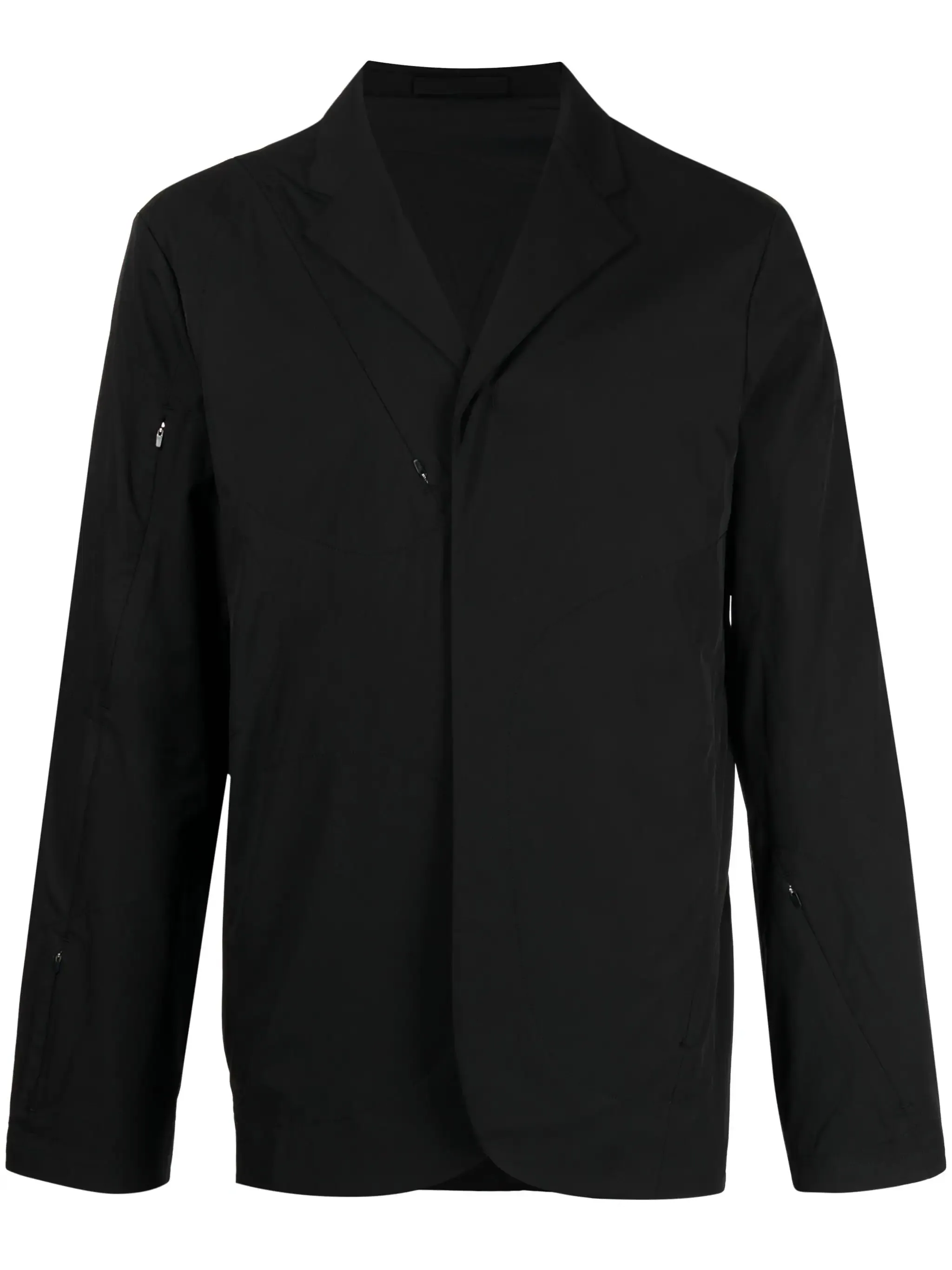 Zip-Detail Notched-Collar Shirt Jacket winter jackets clearance