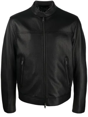 Zip-Front Leather Jacket winter jackets clearance