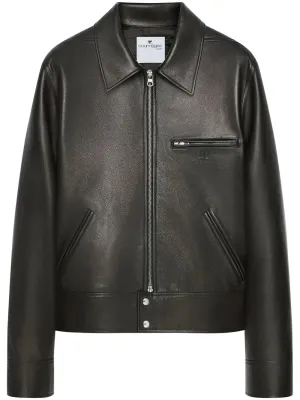 Zip-Up Leather Jacket winter jackets clearance