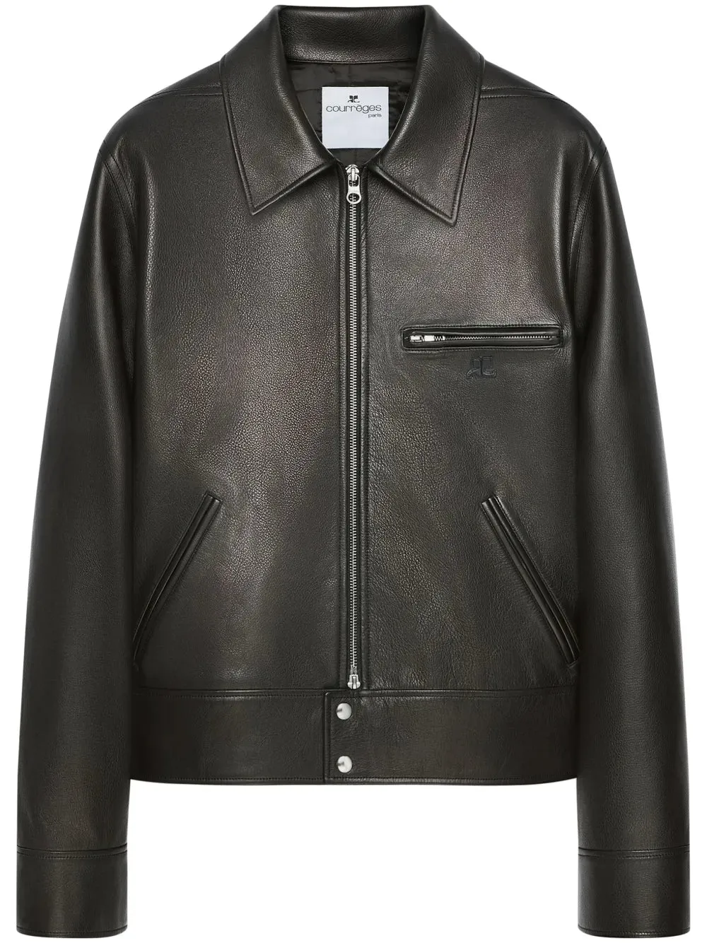 Zip-Up Leather Jacket winter jackets clearance